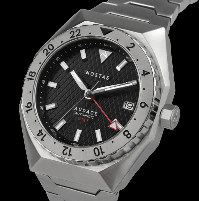AUDACE GMT NERO ACCIAIO