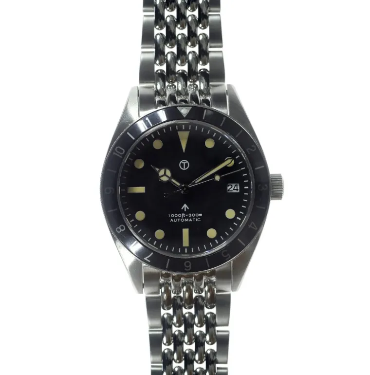 Classic 1960s Pattern Sterile Automatic Bracelet Dual Time Zone Divers