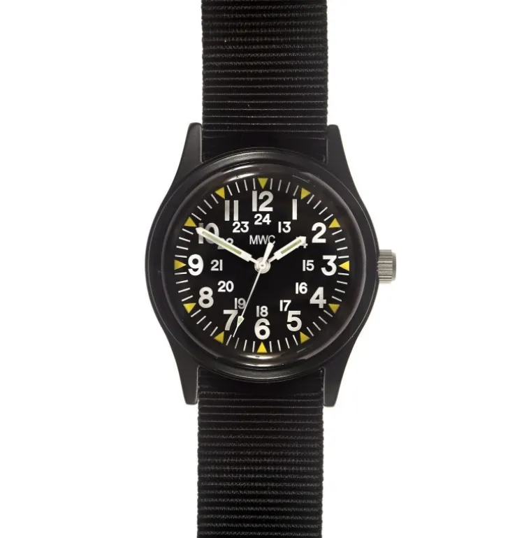 Classic 1960s/70s Pattern Matt Black Vietnam Watch