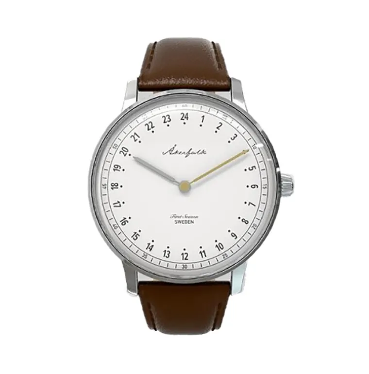First Season Silver White with Brown Leather