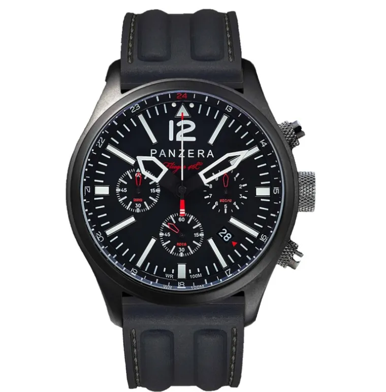 Flieger 46 Chronograph Black Silicon