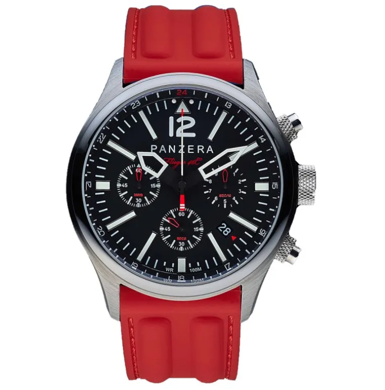 Flieger 46 Chronograph Steel Red