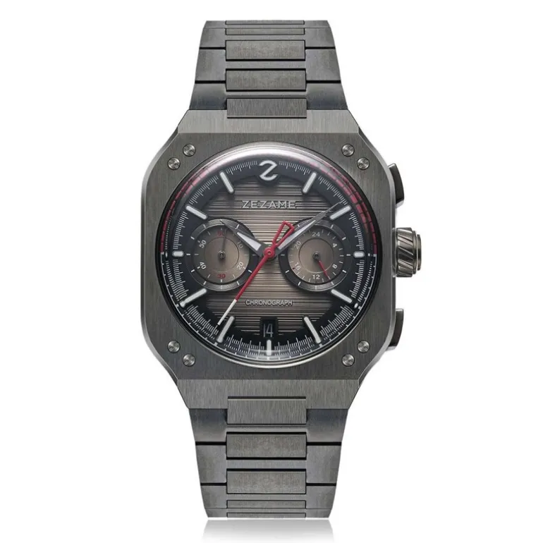 Night Hawk Chronograph Khaki Dial with Gunmetal Grey Case 40.5mm