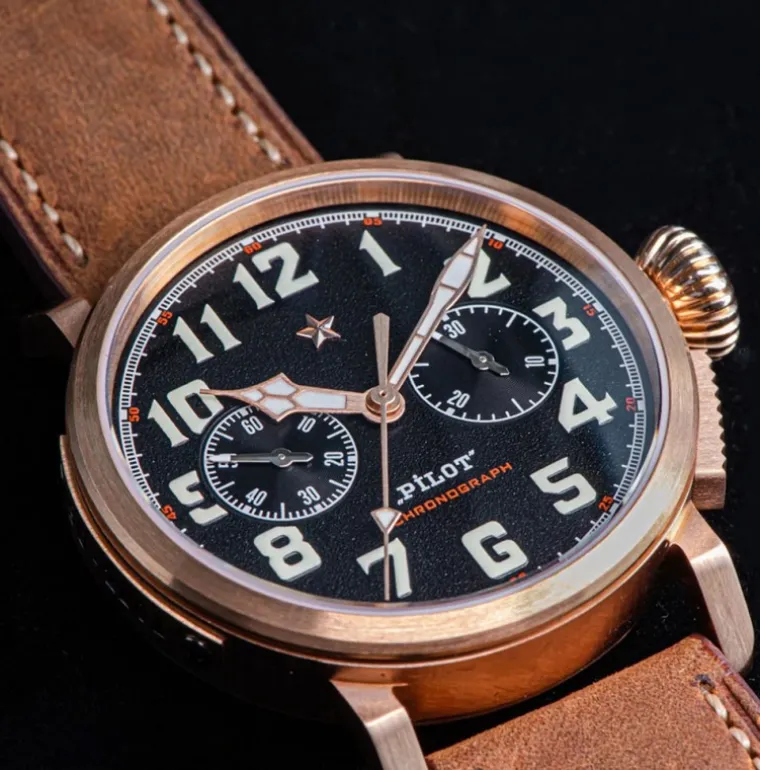 Sugess Pilot Chronograph Bronze