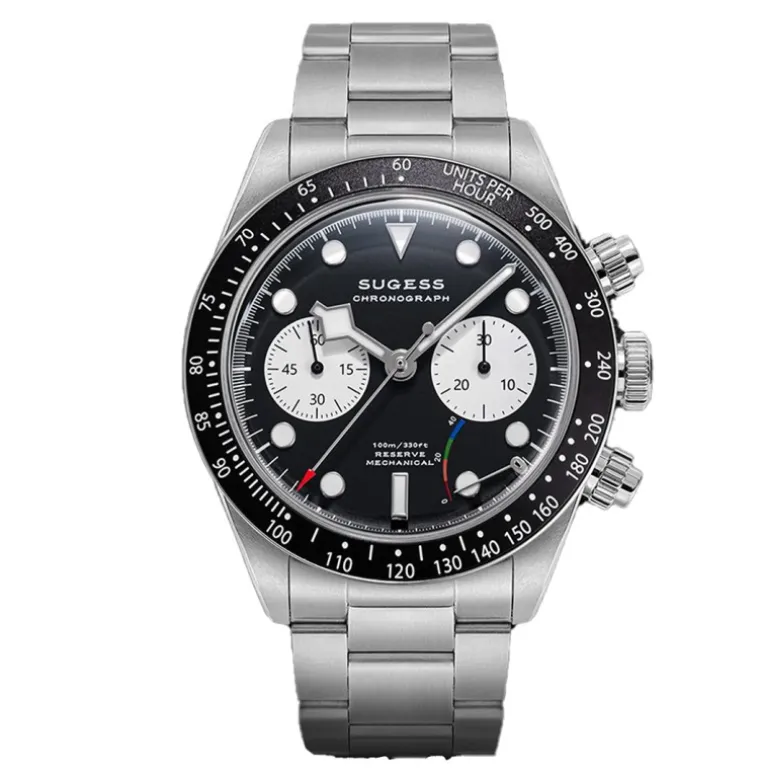 Sugess S457 BB Black Manual Chronograph