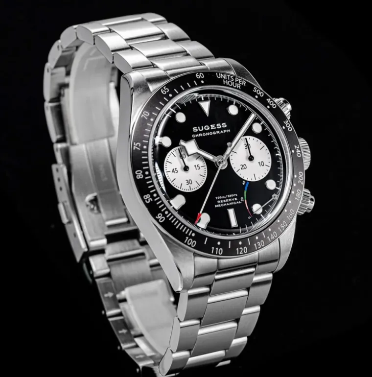 Sugess S457 BB Black Manual Chronograph