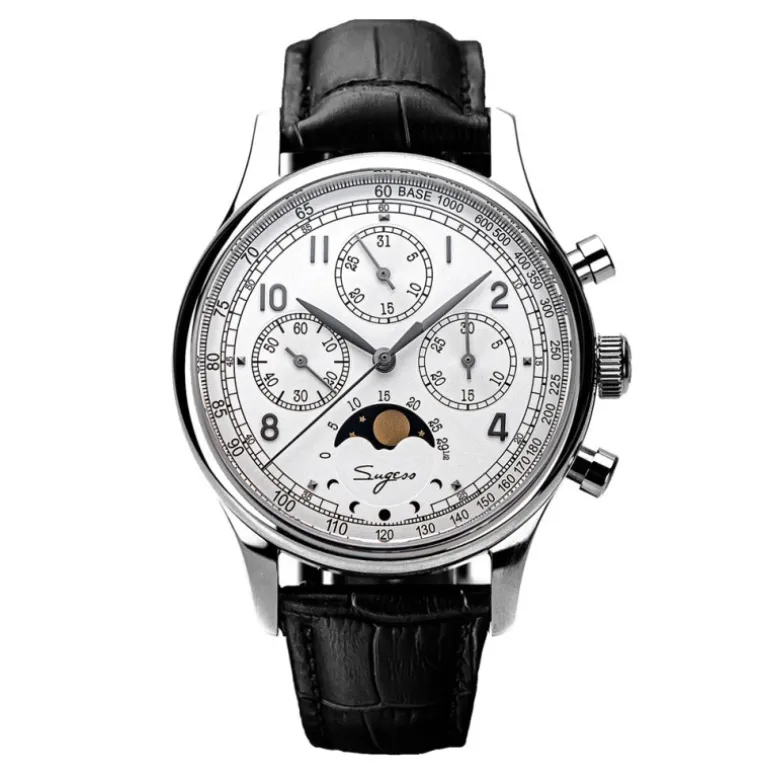 Sugess S389 White MoonPhase Master Chronograph