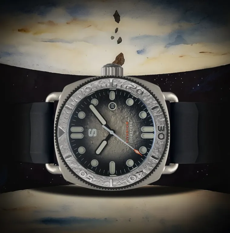 TITANIUM Defender Grey Lunar Dial Black Silicon Strap
