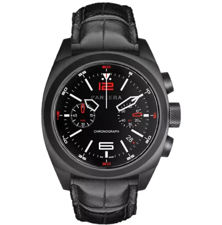 Aquamarine Quartz Chrono Leather