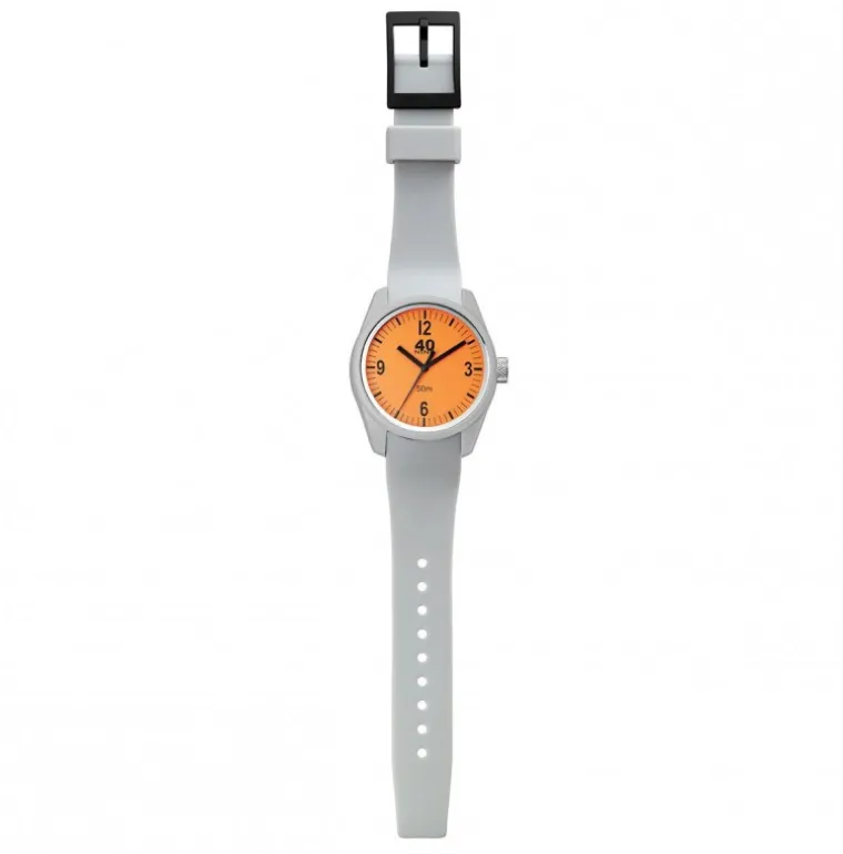 BASIC 43MM Grey-Orange (Fondello e Cassa graffiati)