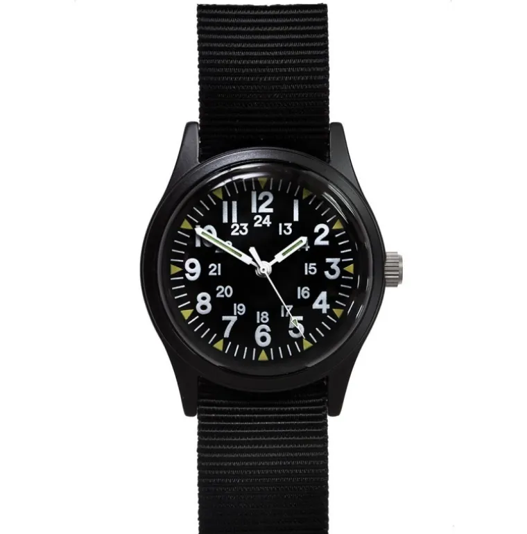 Classic 1960s/70s Pattern Matt Black Vietnam Watch (Unbranded Dial)