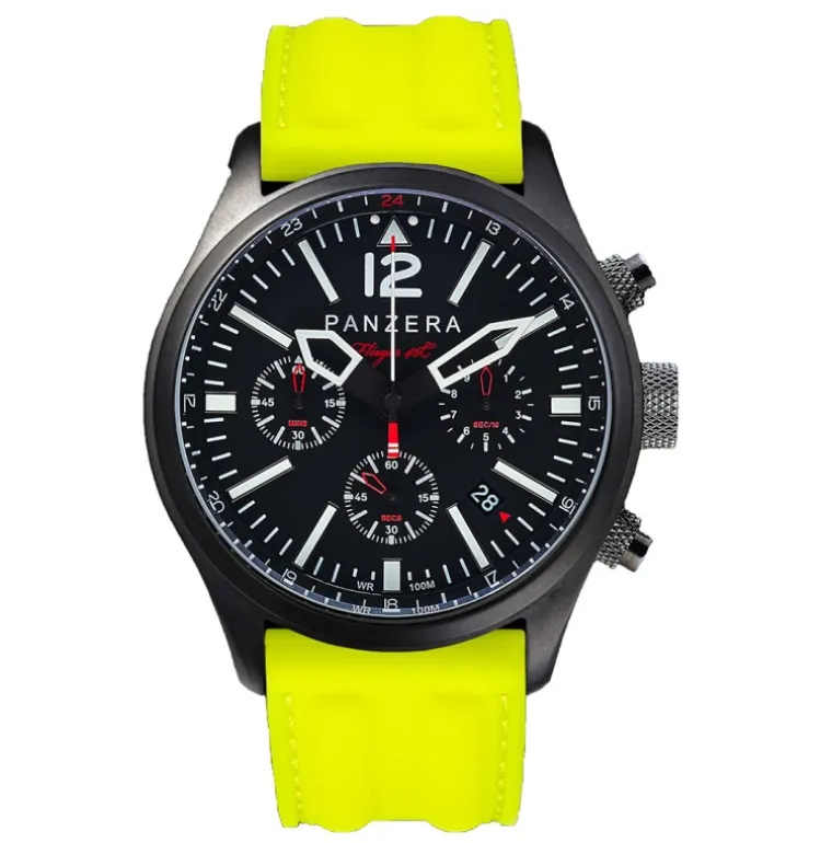 Flieger 46 Chronograph Black Yellow