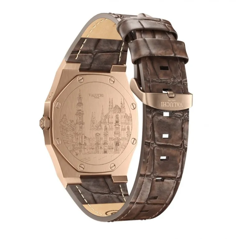 Lunar Calendar - Rose Gold White Leather