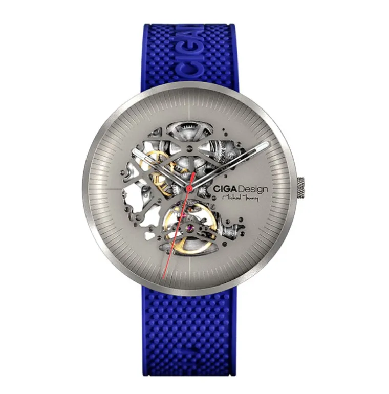 Michael Young Series Titanium Automatic Skeleton Blue