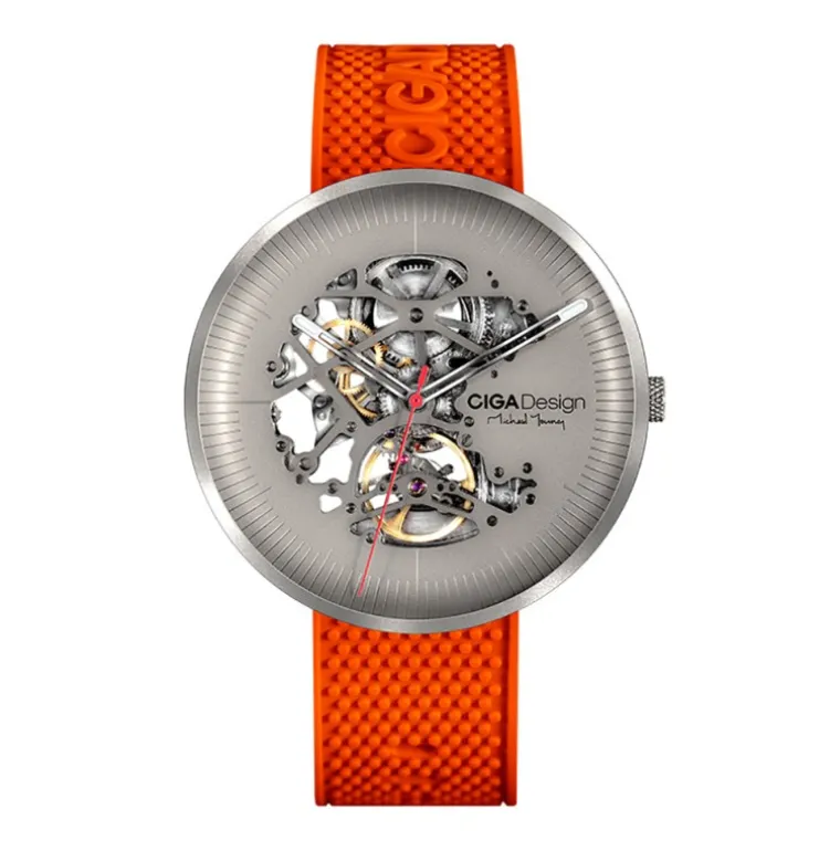 Michael Young Series Titanium Automatic Skeleton Orange