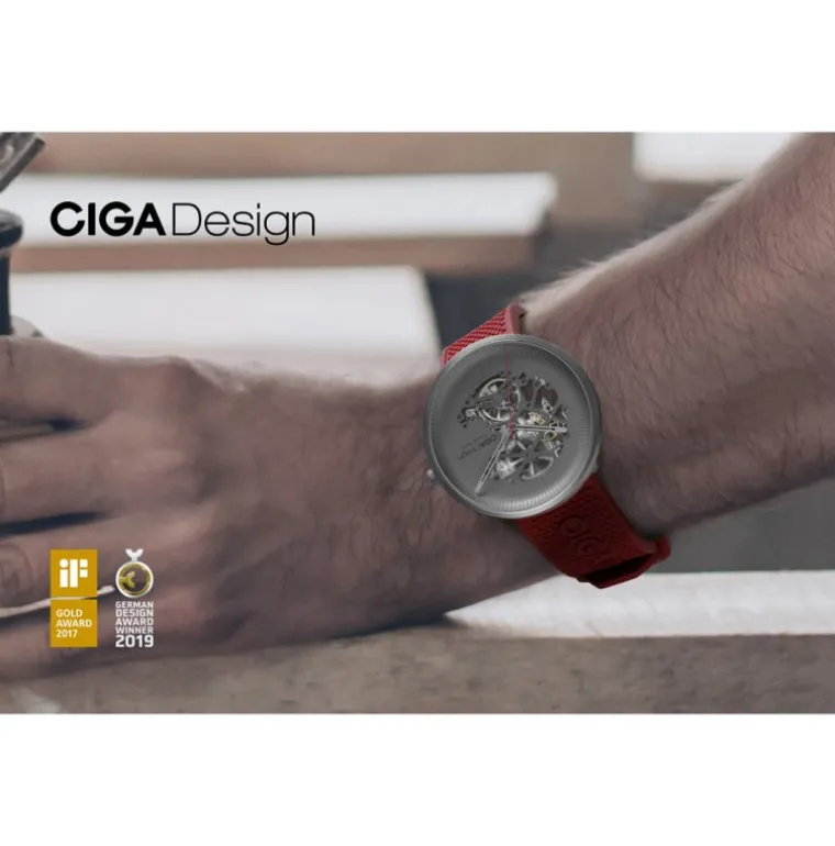 Michael Young Series Titanium Automatic Skeleton Red
