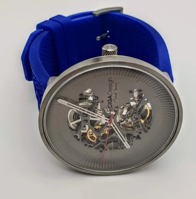 Michael Young Series Titanium Automatic Skeleton Blue