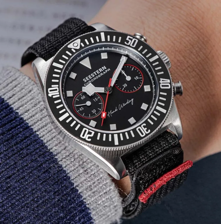 Seestern Black Manual Chronograph